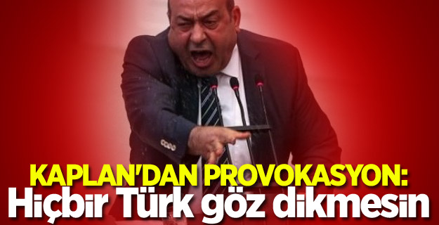 Kaplan'dan provokasyon: Hiçbir Türk göz dikmesin